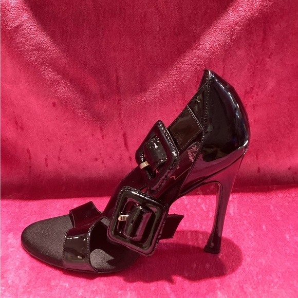 Vtg Rogger Viivier Black PATENT LEATHER Hi-heels - Picture 3 of 5